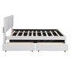 preview thumbnail 6 of 30, Linen Fabric Platform Bed with Brick Pattern Headboard, with Twin Trundle and 2 Drawers, Full Size
