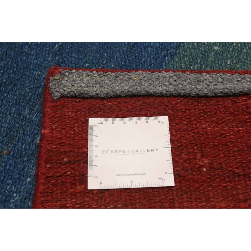 ECARPETGALLERY Flat-Weave Boho Multi Color Wool Kilim - 9'7 x 13'1