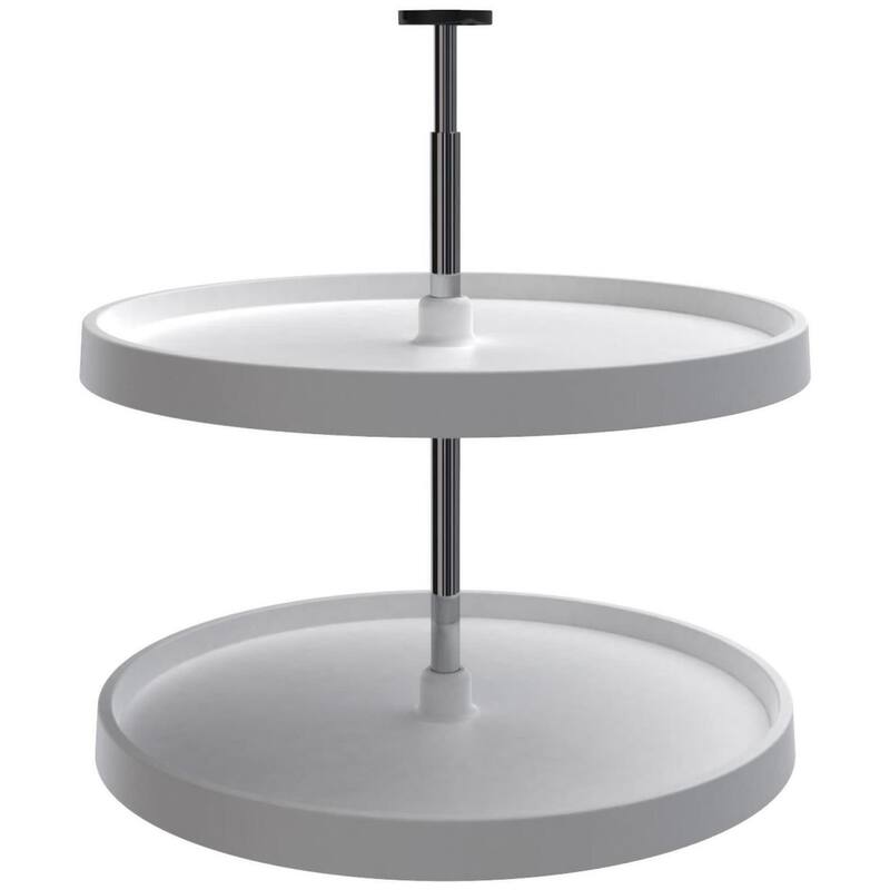 Rev-A-Shelf Value Line 24 Inch Full Circle 2 Shelf Lazy Susan Set with - White