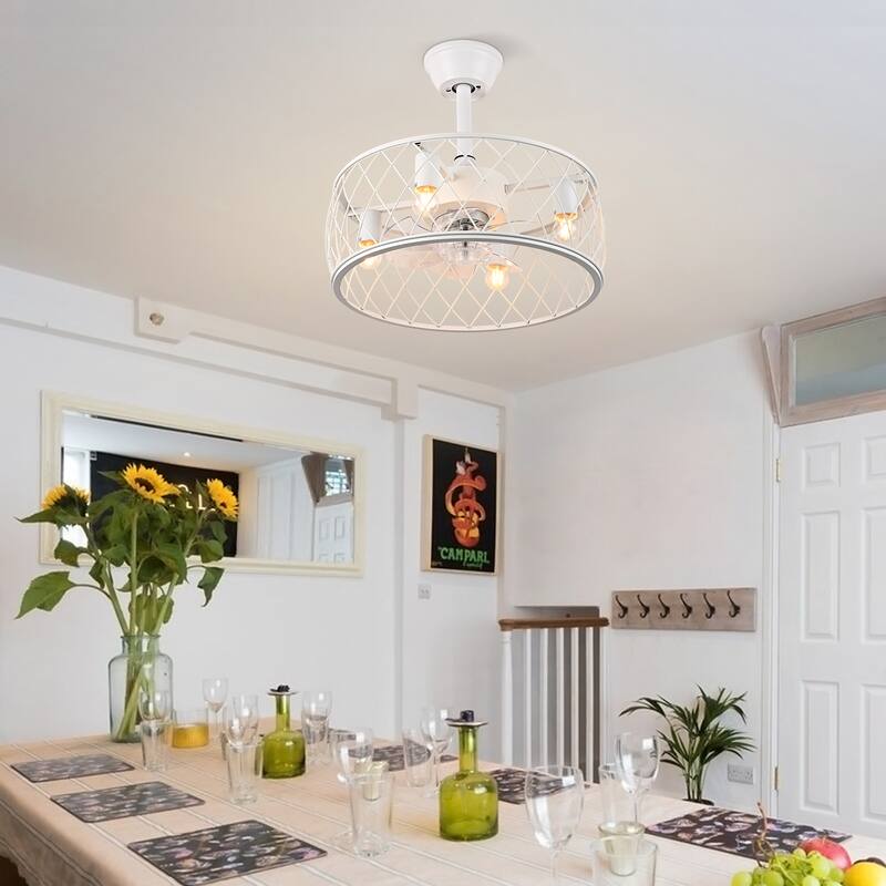 18'' Ceiling Fan with Lights and Remote - White