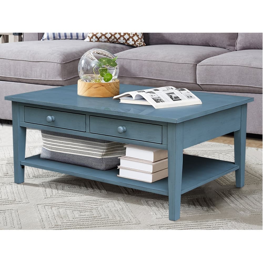 Spencer Solid Parawood Coffee Table - 48 in. W x 24 in. D x 19 in. H