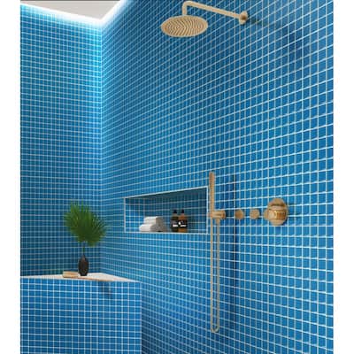 Apollo tile 12" x 12" Colorway Glossy Cerulean Blue Glass Tile (9.67 sq ft/case) - 10 Pack