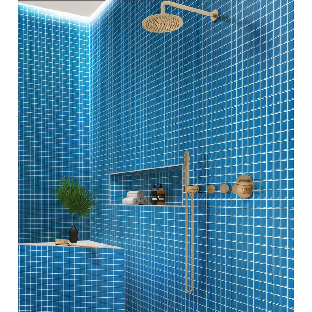 Apollo tile 12" x 12" Colorway Glossy Cerulean Blue Glass Tile (9.67 sq ft/case) - 10 Pack