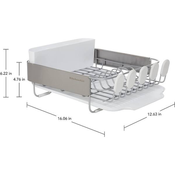 Space Saving Rust Resistant Dish Rack with Removable Flatware Caddy ...