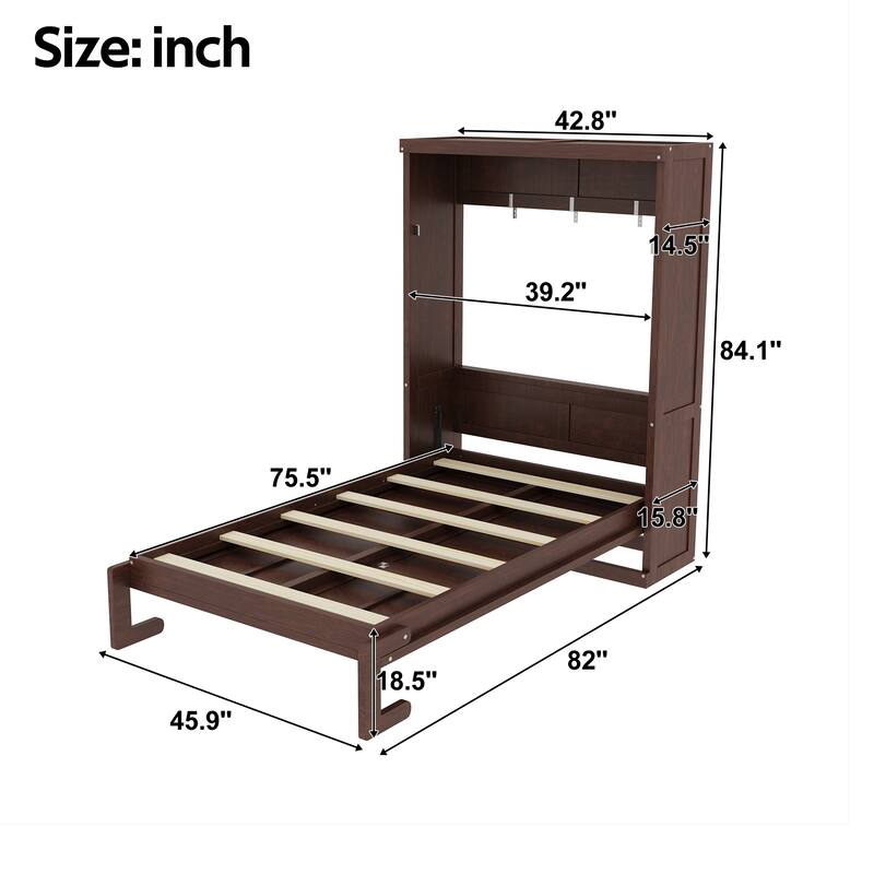 Murphy Bed with Foldable Cabinet Design by Harper&Bright Designs