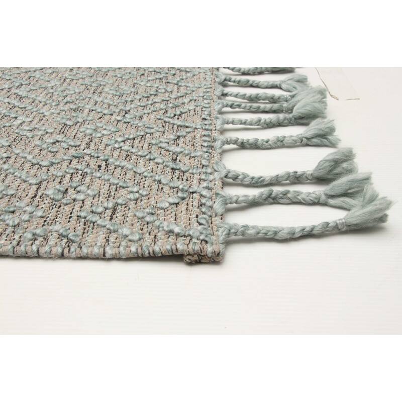 ECARPETGALLERY Braid weave Sienna Grey Wool Rug - 4'11 x 8'0