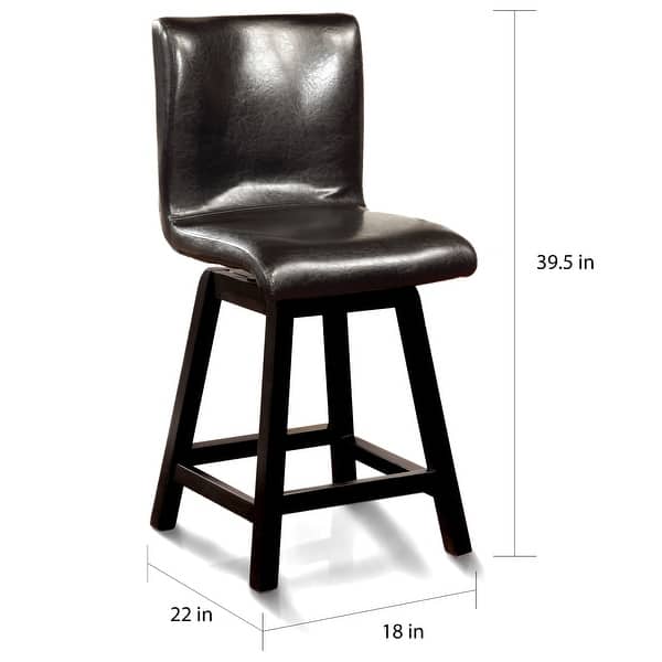 dimension image slide 0 of 2, Hace Modern Black Solid Wood 7-Piece Counter Height Table Set by Furniture of America