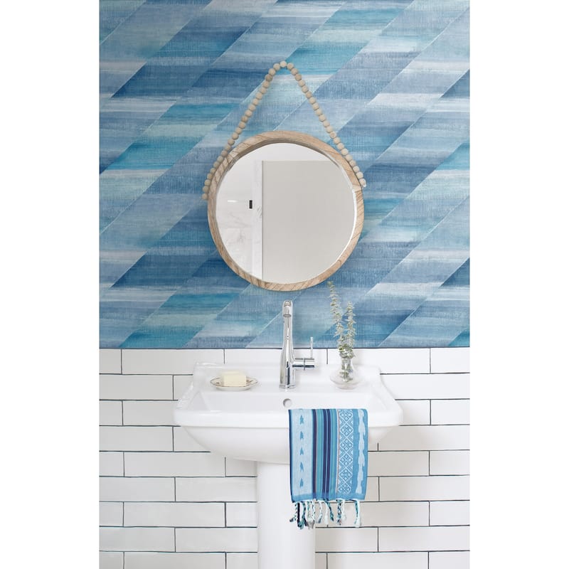 Seabrook Designs Boho Rhapsody Rainbow Diagonals Unpasted Wallpaper