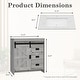 preview thumbnail 5 of 29, EROMMY Farmhouse Bathroom Vanity with Ceramic Top and Sliding Barn Door Sink Cabinet, Rustic Single Sink Vanity