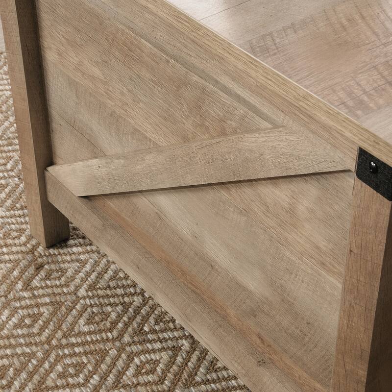 Wood Lift-Top Coffee Table with Hidden Storage and Divided Selves, Brown - 46.18" L x 23.62" W x 18.90" H