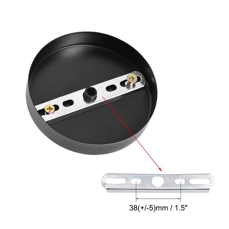 Retro Ceiling Light Canopy Kit with Cord Grip 100mm 3.9Inch 3Pcs - Black - Black
