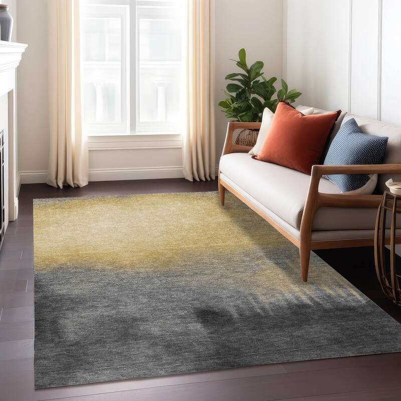 Machine Washable Indoor/ Outdoor Modern Dawn Chantille Rug