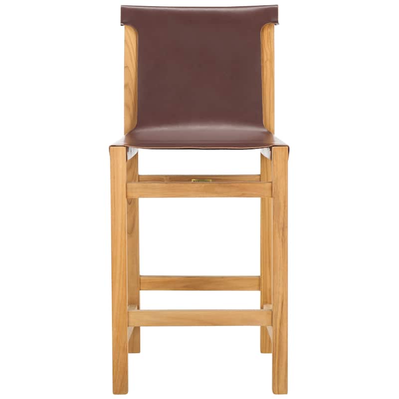 SAFAVIEH Arian 26-inch Counter Stool - 19"W x 21"D x 40"H - Cognac/Natural
