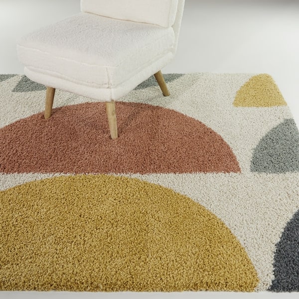 Dalton Modern Geo Shag Area Rug Overstock 35326235