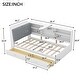 preview thumbnail 3 of 7, Twin Size Platform Bed with Storage Headboard, Pine Wooden Bed with Shelves, Storage Bed with 2 Drawers, Modern White
