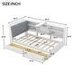 preview thumbnail 5 of 12, Wood Twin Size platform bed with Storage Headboard, Shelves and 2 Drawers