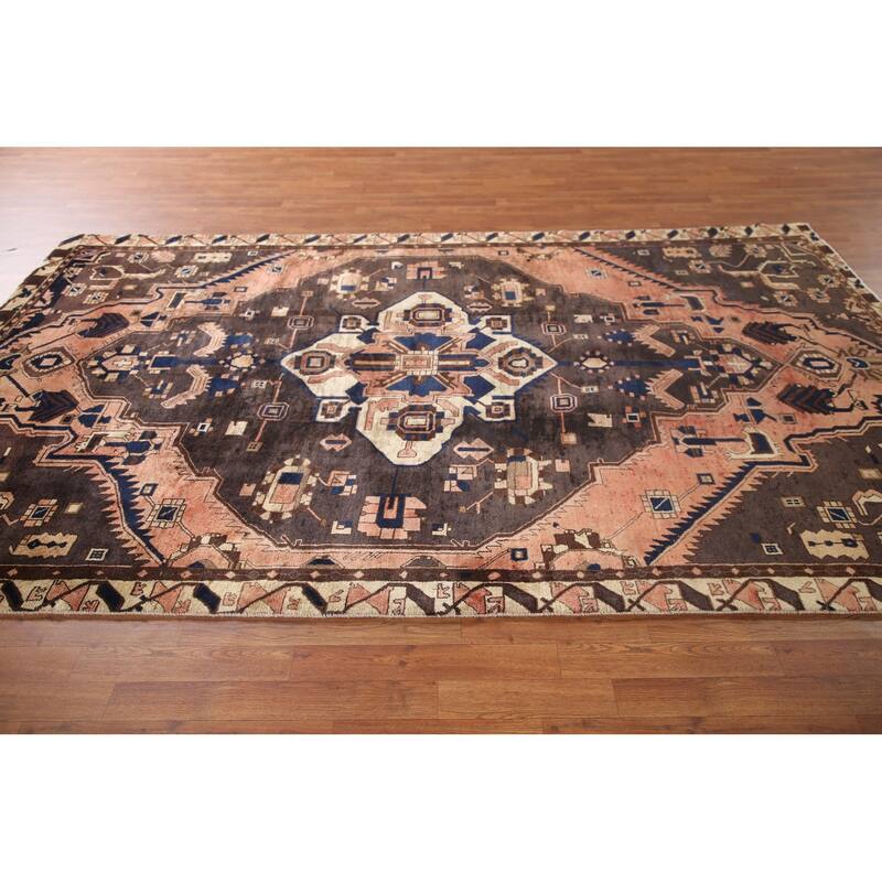 Hand Knotted Oriental 100% Wool Carpet Traditional Tribal Coral Bakhtiari Area Rug - 10' 6'' X 6' 6''