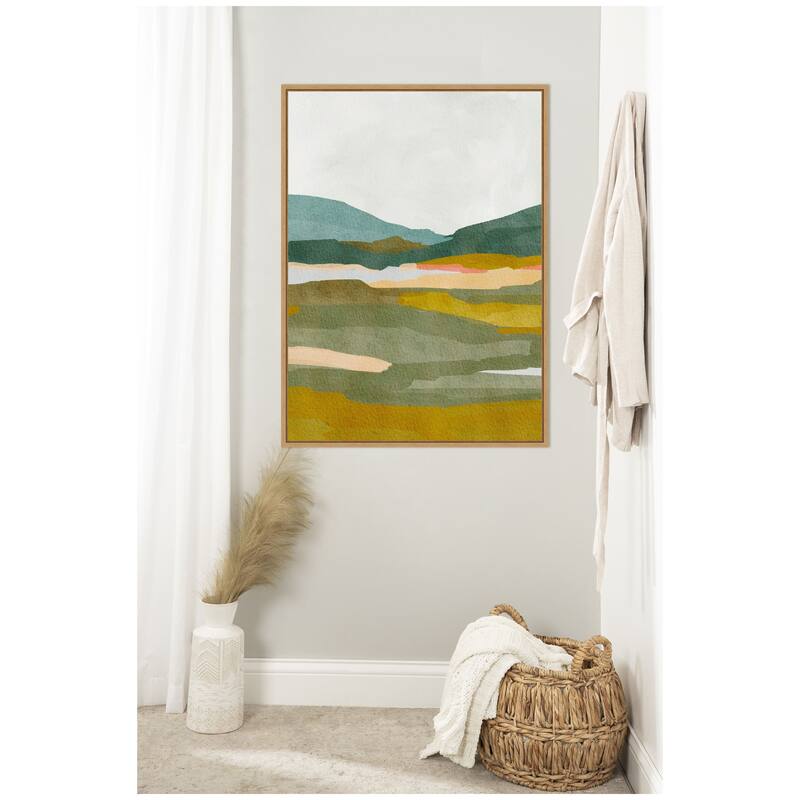 Kate and Laurel Sylvie Vibrant Abstract Framed Canvas by Nikita Jariwala