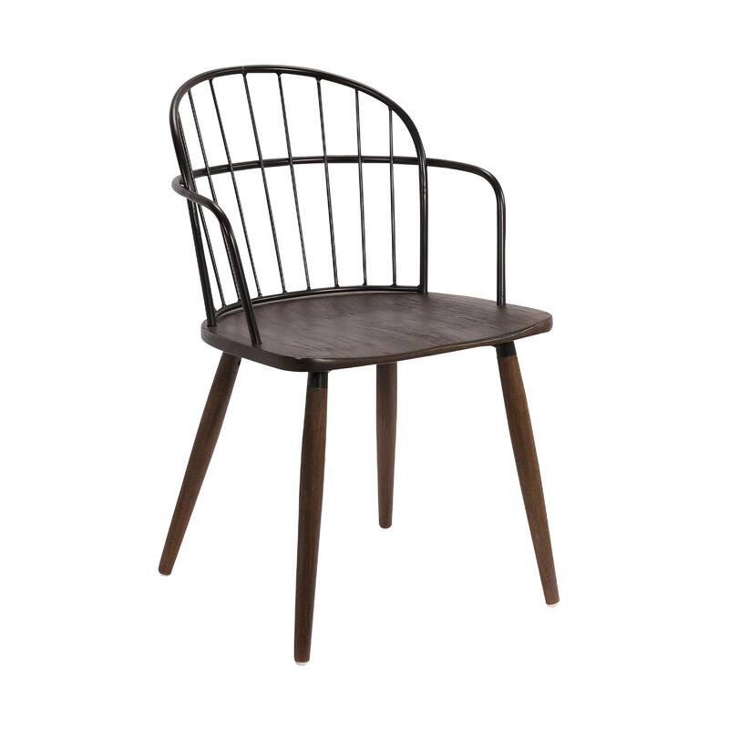 Bradley Modern Farmhouse Wood and Metal Dining Chair