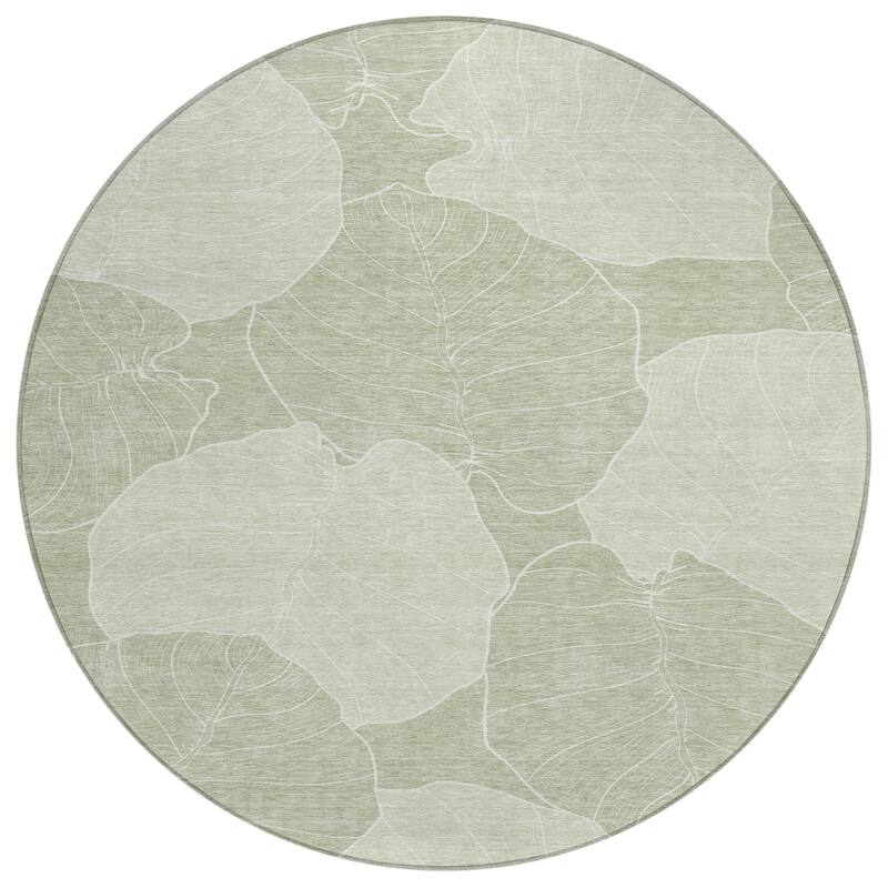 Machine Washable Indoor/ Outdoor Tropical Floral Chantille Rug