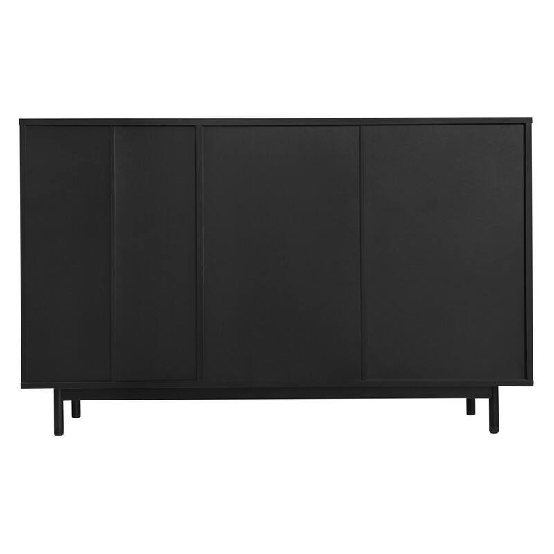 Wave Pattern Buffet Storage Cabinet with 2 Doors and 2 Drawers, Sideboard Cabinet Table with Adjustable Shelf