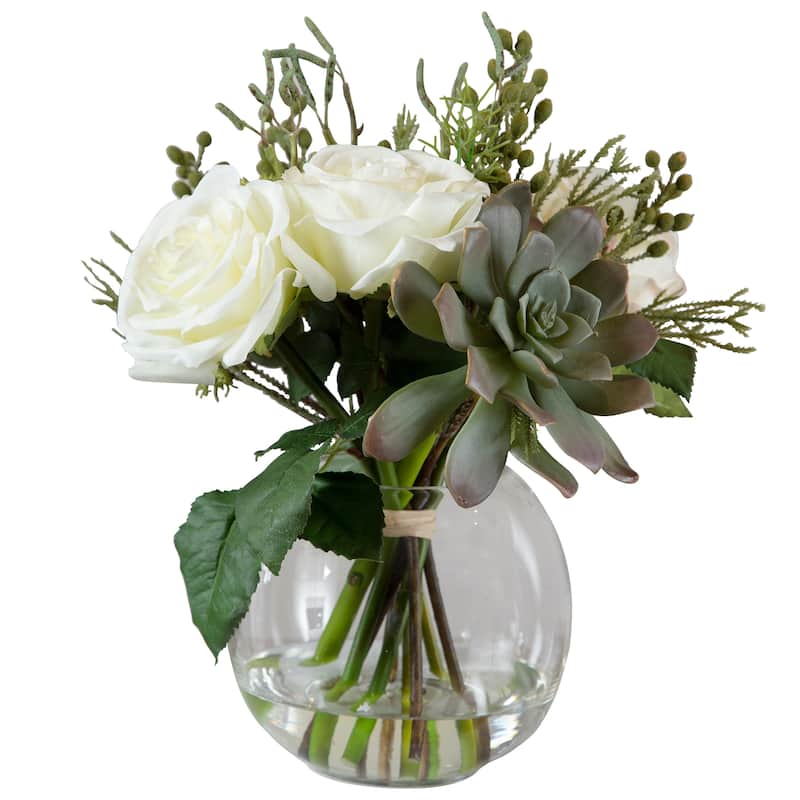Uttermost Belmonte Floral Bouquet and Vase