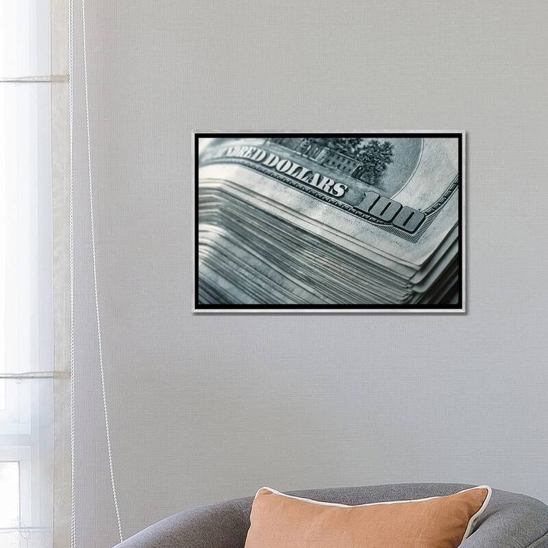 iCanvas "Stack Of Money" by Nomadsoul1 Framed