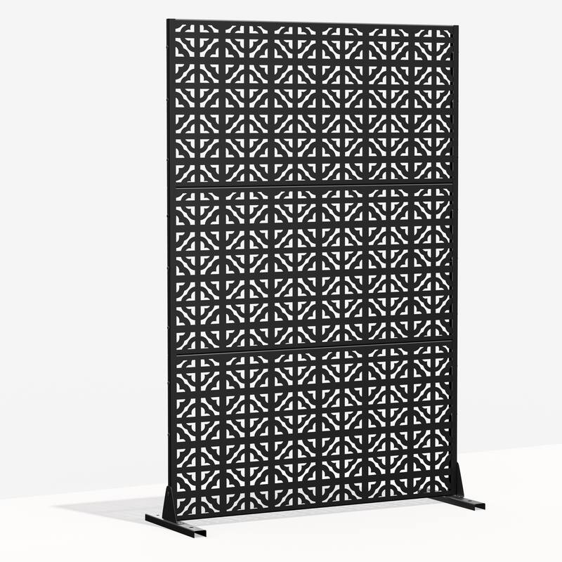 Outdoor Privacy Screen Metal Privacy Screen Panel Free Standing - 72*47