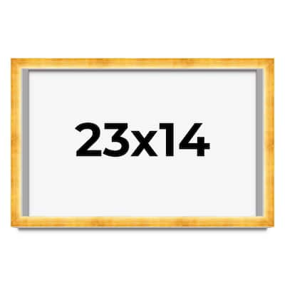 23x14 Shadow Box Frame Gold | 1.625 Inches Deep Real Wood Traditional