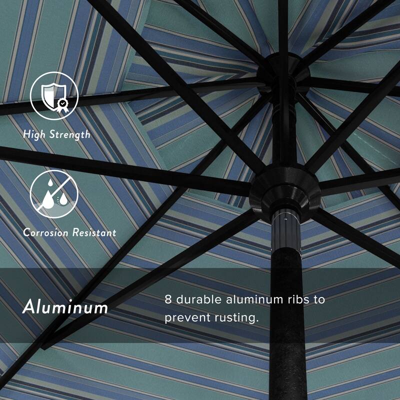 California Umbrella 11-Foot Round Aluminum, Crank Open Collar Tilt Patio Umbrella, Sunbrella Fabric