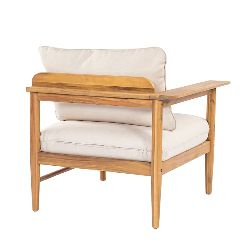 Christopher Knight Home - Terassi 5-Piece Acacia Wood Outdoor L-Shaped Sectional Sofa Set with Ottoman, Light Teak Finish