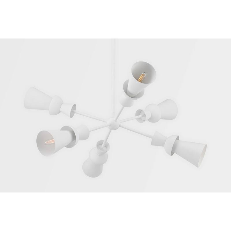 Florence - 6 Light Chandelier - Gesso White Frame