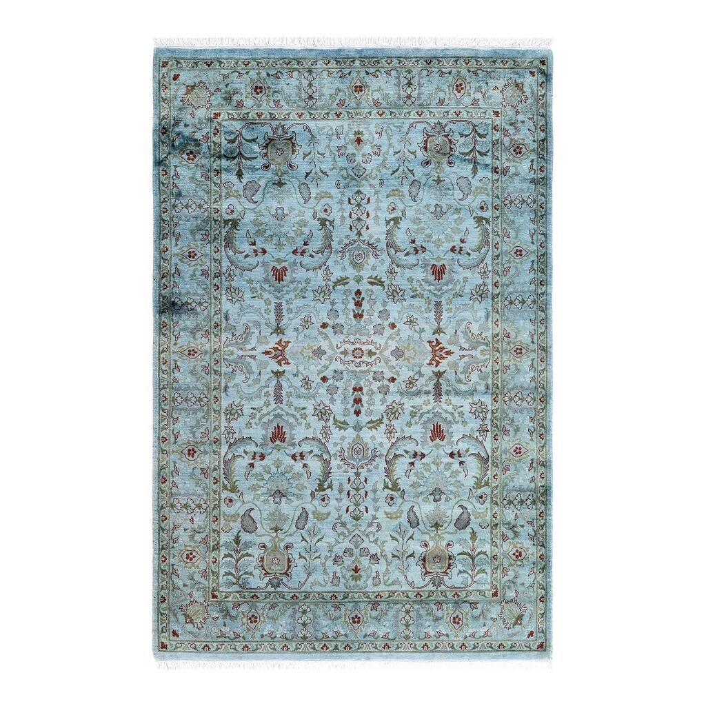 Overdyed, One-of-a-Kind Hand-Knotted Area Rug - Gray - 4' 2" x 6' 3"