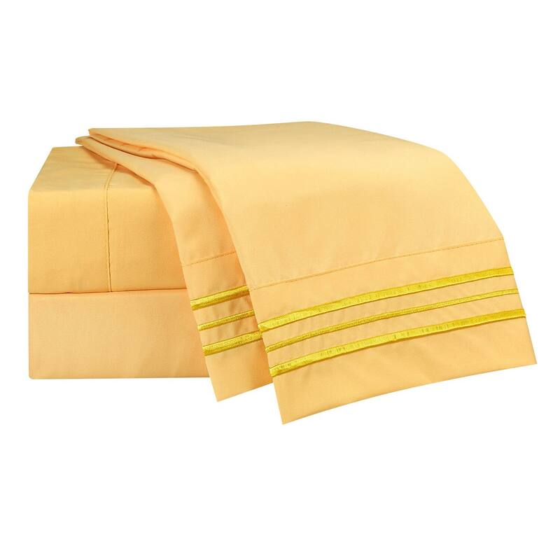 Clara Clark Premium 1800 Series Ultra-soft Deep Pocket Bed Sheet Set - Twin - Yellow