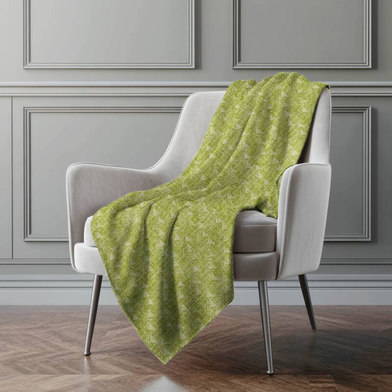 Premium Machine Washable Modern Boho Sherpa Throw Blanket - Aloe - 4'2" x 5'10"