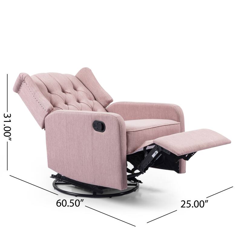 Mohaven Contemporary Tufted Wingback Swivel Recliner by Christopher Knight Home