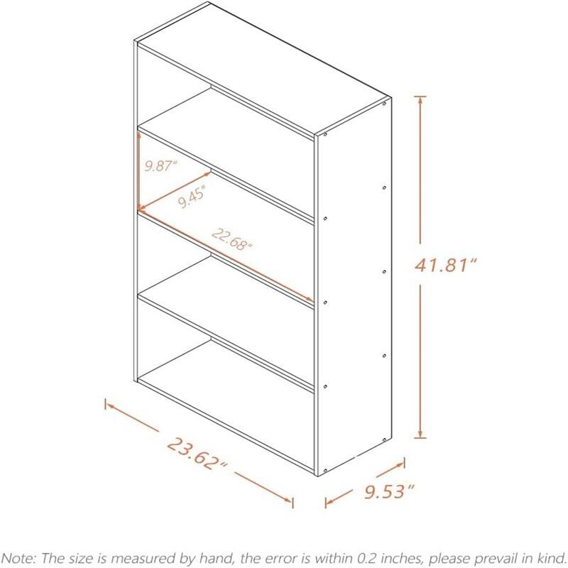 Basic Open Shelf Bookcase - 4-Tier Wooden Cube Storage Shelves