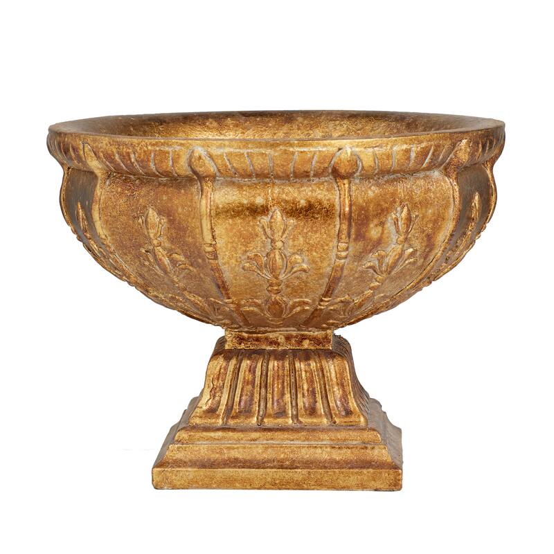 Gold Polystone Ornate Decorative Decorative Bowl - 11 x 11 x 9
