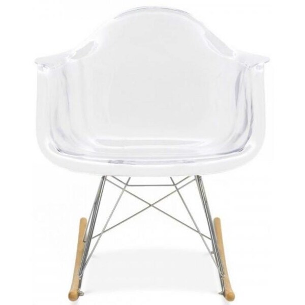 Crystal Clear Plastic Rocker Rocking Molded Shell With Arms