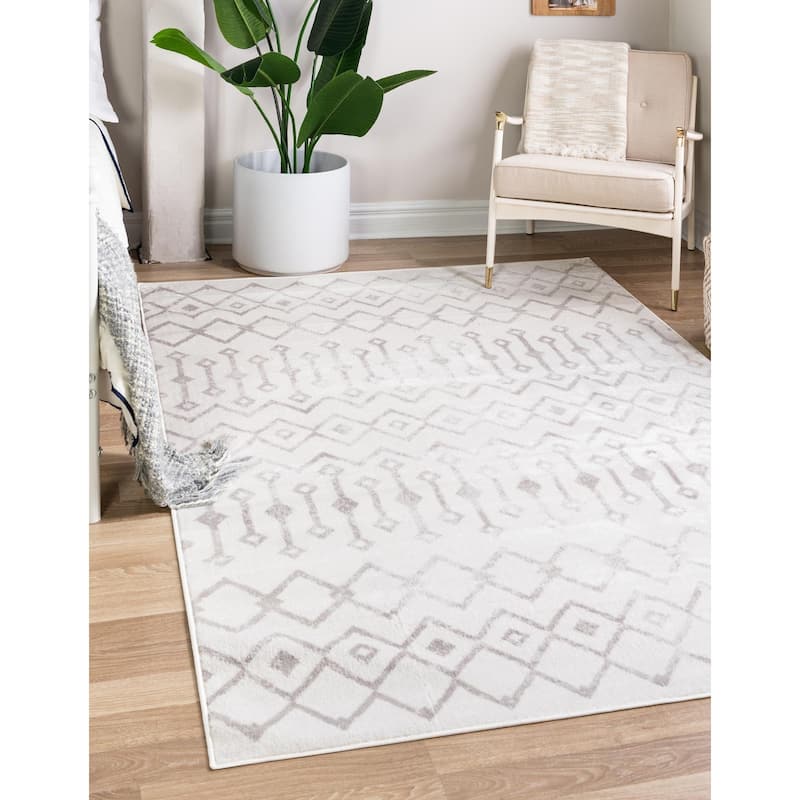 Contemporary Pico Collection Area Rug - 5'3"x8' - Pearl-Gray