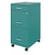 Space Solutions 18" Deep 3 Drawer Mobile Metal File Cabinet, Teal
