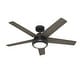 preview thumbnail 3 of 14, Hunter 52" Burroughs Ceiling Fan w/ LED Light Kit, Handheld Remote - Transitional, Industrial
