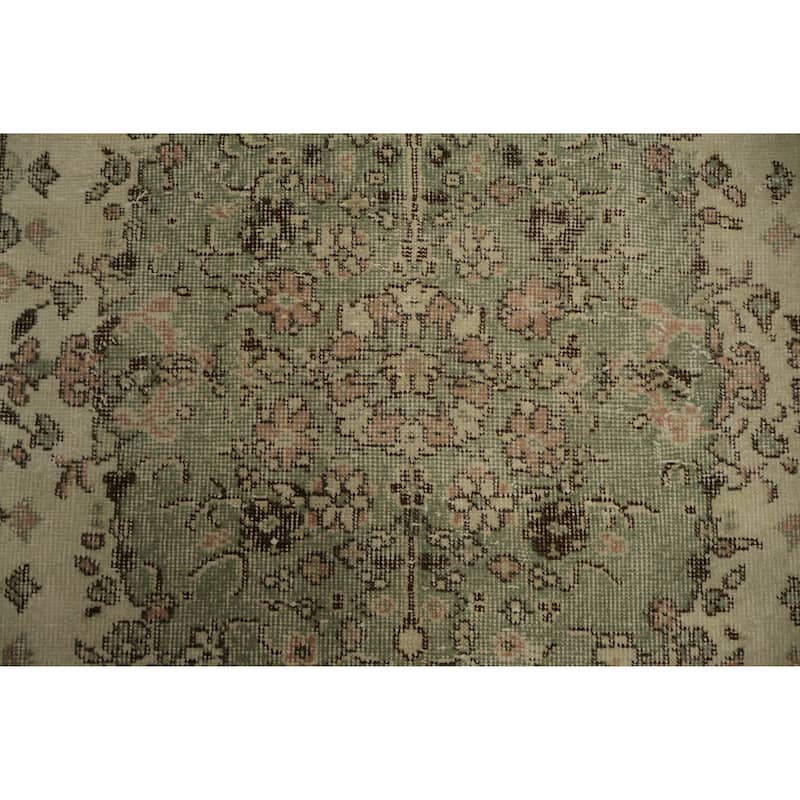 Hand Knotted Oriental 100% Wool Carpet Transitional Floral Beige & Ivories Anatolian Area Rug - 9' 2'' X 5' 3''