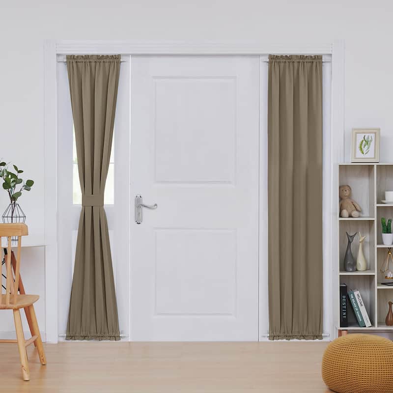 Deconovo French Door Curtain with Rod Pocket and Tieback 1 Panel - W36 x L72 - Khaki