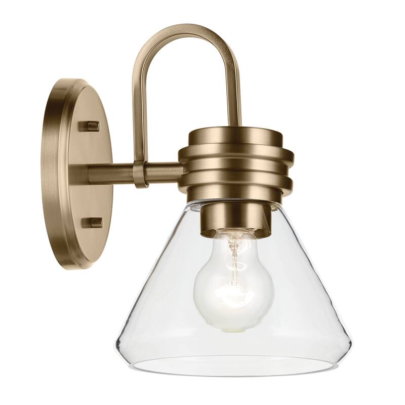 Kichler Lighting Farum 9.5" 1-Light Wall Sconce with Clear Glass in Champagne Bronze