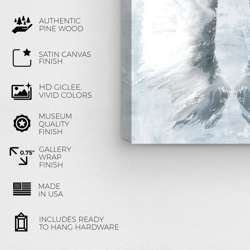 Wynwood Studio Canvas Fashion and Glam Dreaming Wings Blue and Light Blue Modern & Contemporary Wall Art Canvas Print