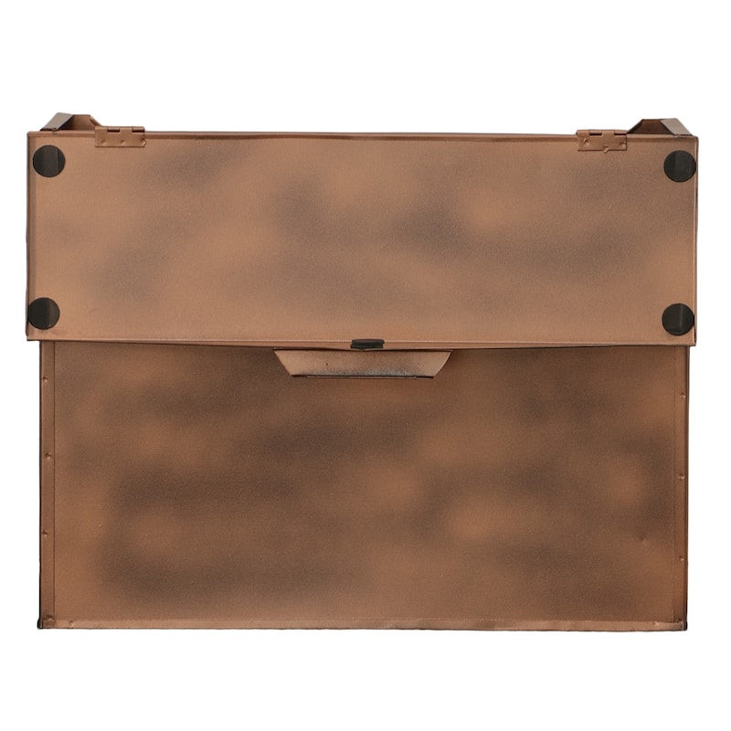 Envelope Shaped Wall Mount Metal Mail Box, Copper