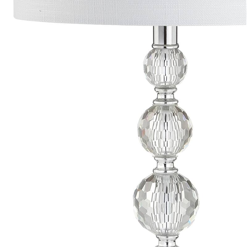 Harper 28.5" Crystal LED Table Lamp, Clear/Chrome (Set of 2) by JONATHAN Y