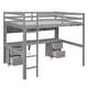 preview thumbnail 29 of 34, Multifunctionl Full Size Loft Bed with Desk, Cabinets, Drawers and Bedside Tray, Charging Station, Sturdy Wood Frame, White