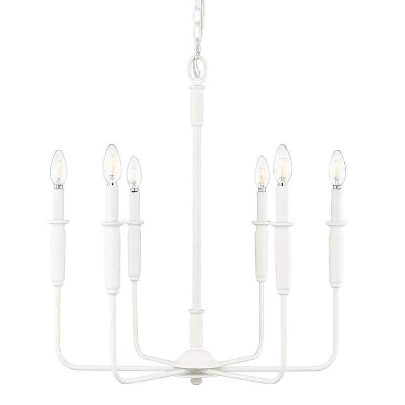 Millennium Lighting 29306 Savanne 6 Light 24" Wide Taper Candle Style - Textured White